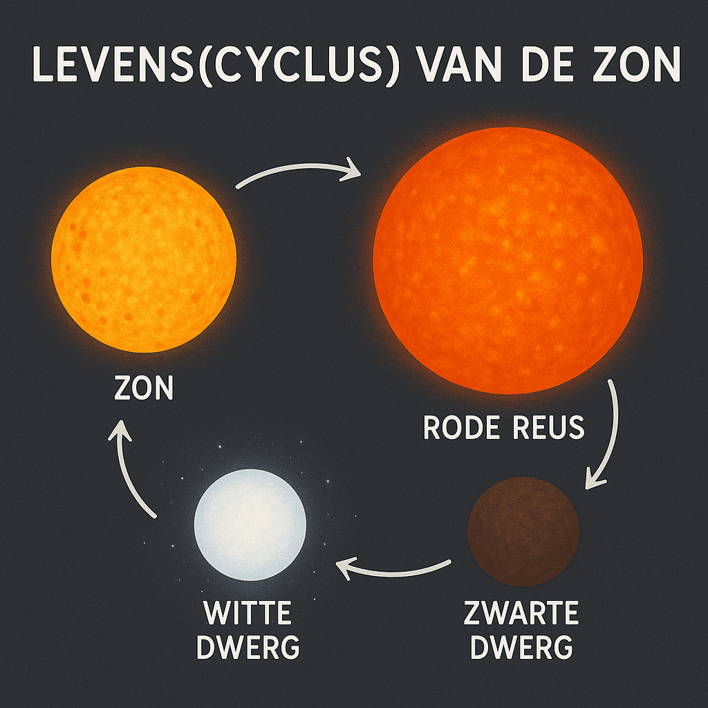 De levenscyclus van de zon: van gele dwerg tot zwarte dwerg